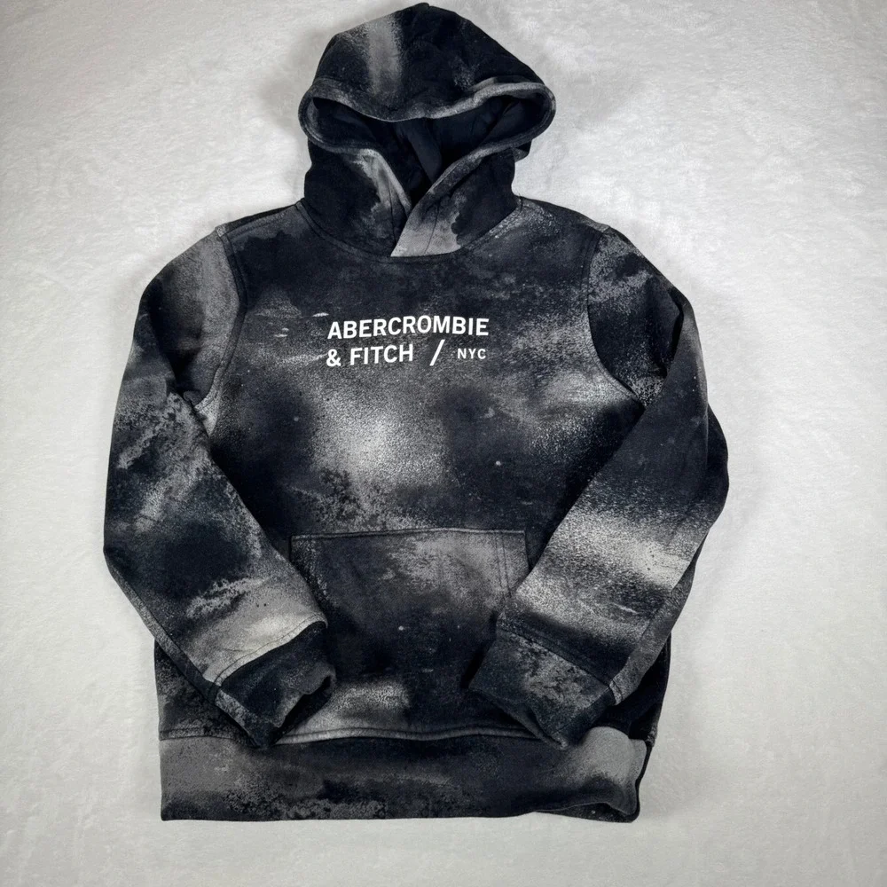 Abercrombie Kids Hoodie Lot 2 Tie Dye Pullover‎ Sweatshirts Black Blue Size 9/10